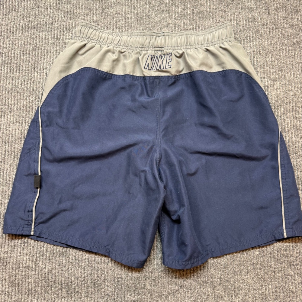 Nike Mens Swim Trunks Navy Gray Beach Vacation‎ Shorts M Quick Dry Summer Sporty